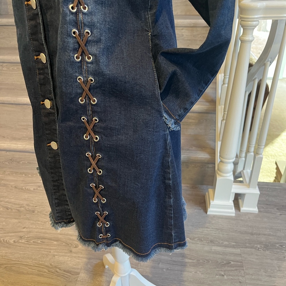 Denim & Suede Dress - Picture 7 of 10